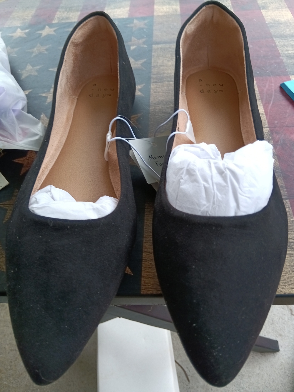 A New Day Corinna Black Pointed Toe Flats Size 8.5